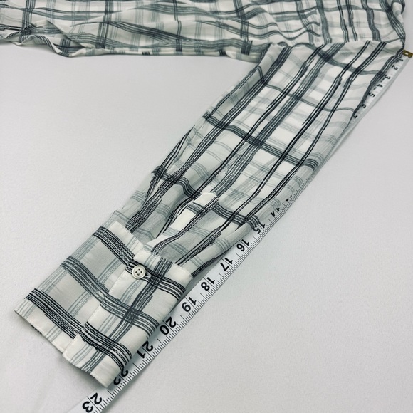 NWT Banana Republic Semi-Sheer Windowpane Pop-over Blouse - Picture 5 of 9